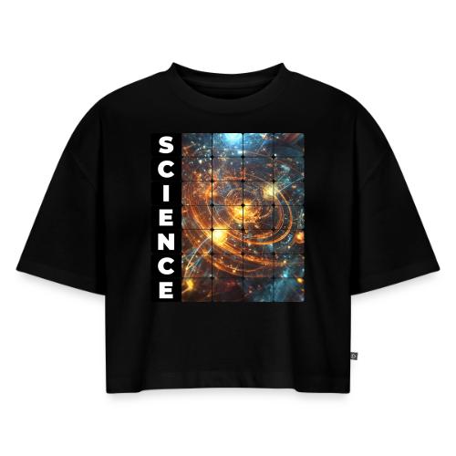 Golden Core of Science - Women's Oversized Organic Cropped T-Shirt
