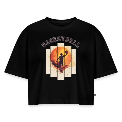 Basketball again and again - Women's Oversized Organic Cropped T-Shirt