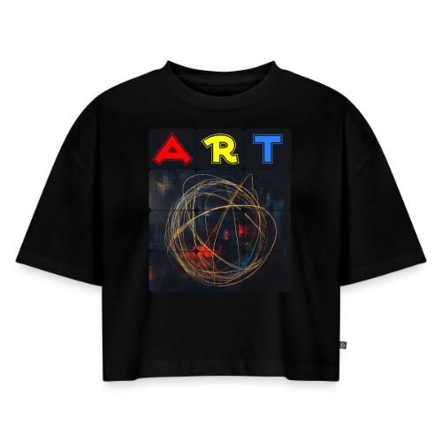 Echoes of Art - Women's Oversized Organic Cropped T-Shirt