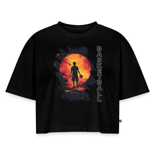 Basketball Blaze - Women's Oversized Organic Cropped T-Shirt