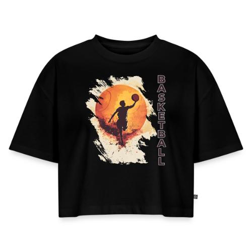 Basketball Stride - Women's Oversized Organic Cropped T-Shirt