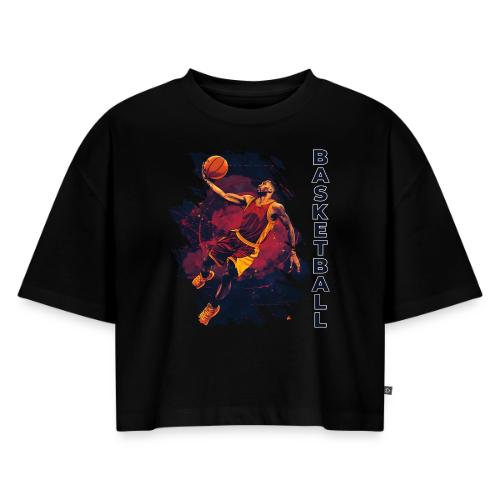 Basketball Charge - Women's Oversized Organic Cropped T-Shirt