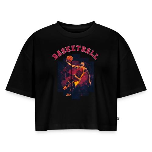Basketball Spirit - Women's Oversized Organic Cropped T-Shirt