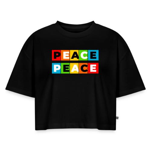 Colorful Peace - Women's Oversized Organic Cropped T-Shirt