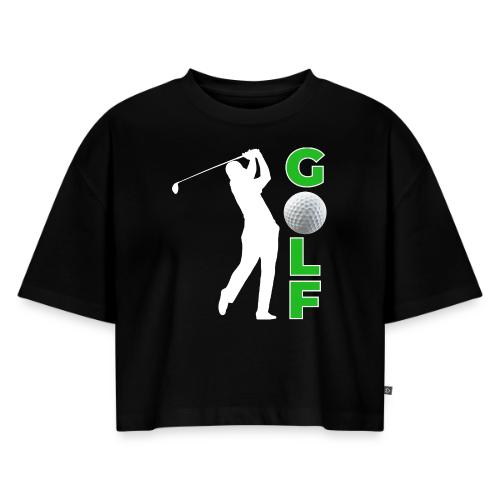 Golf: Classic Golf Motion - Women's Oversized Organic Cropped T-Shirt