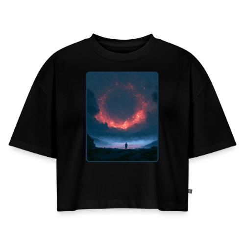 Supernova Reflection Space Scene - Women's Oversized Organic Cropped T-Shirt