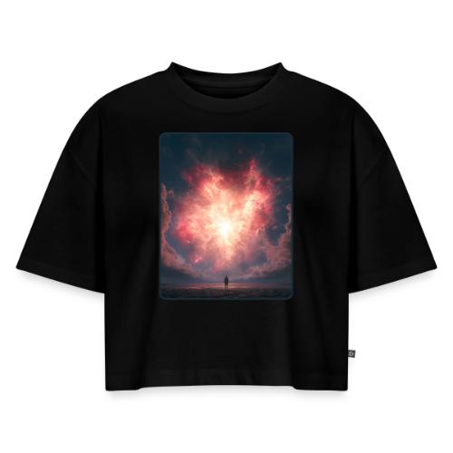 Supernova Sky Sci-Fi Artwork - Women's Oversized Organic Cropped T-Shirt