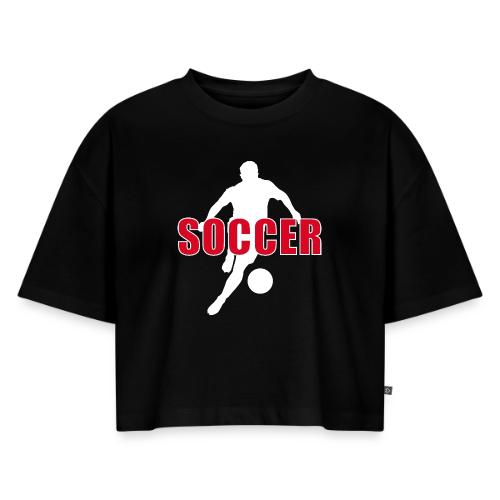 Power Kick Soccer - Women's Oversized Organic Cropped T-Shirt