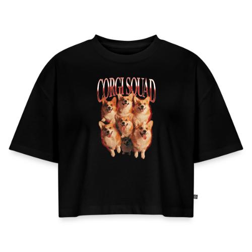 Corgi Squad Funny Dog Lover Vintage Shirt - Women's Oversized Organic Cropped T-Shirt
