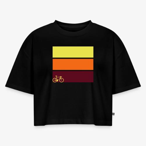 tricolor with bicycle - Women's Oversized Organic Cropped T-Shirt