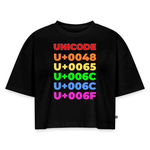 Hello, in unicode - Women's Oversized Organic Cropped T-Shirt