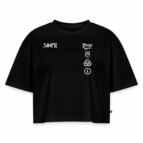 simplesymbolsvert - Women's Oversized Organic Cropped T-Shirt