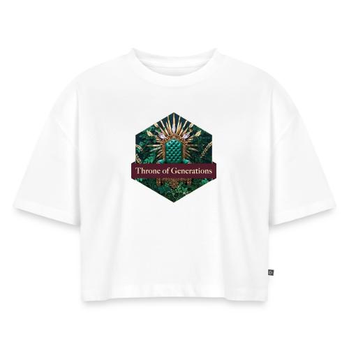 Women’s Day Vine Throne T Shirt, Gift for Grandma - Women's Oversized Organic Cropped T-Shirt