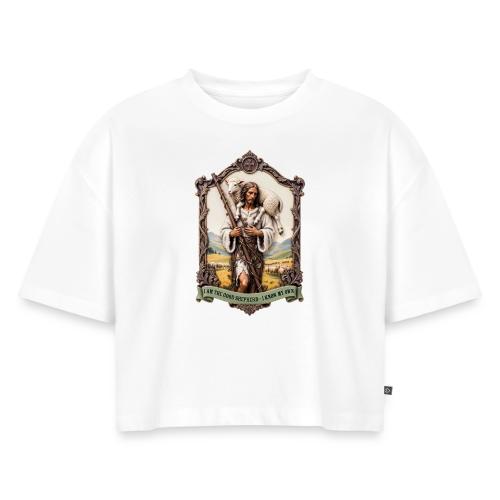 I Am The Good Shepherd T Shirt, Christian Gift - Women's Oversized Organic Cropped T-Shirt