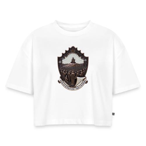 Sermon on the Mount T Shirt, Christian Faith Gift - Women's Oversized Organic Cropped T-Shirt