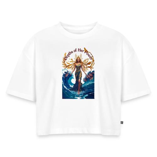 Women’s Day Tidal Sovereign T Shirt, Gift for Wife - Women's Oversized Organic Cropped T-Shirt