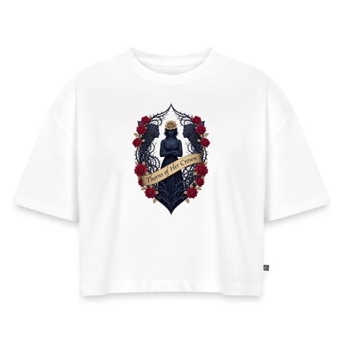 Women’s Day Thorn Crown T Shirt, Gift for Sister - Women's Oversized Organic Cropped T-Shirt
