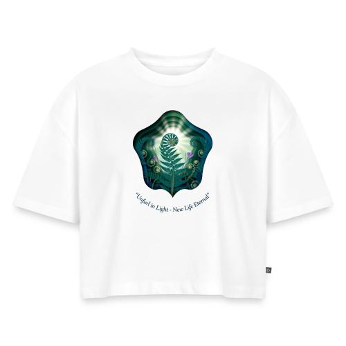 Easter Unfurl in Light Resurrection T Shirt, Gift - Women's Oversized Organic Cropped T-Shirt