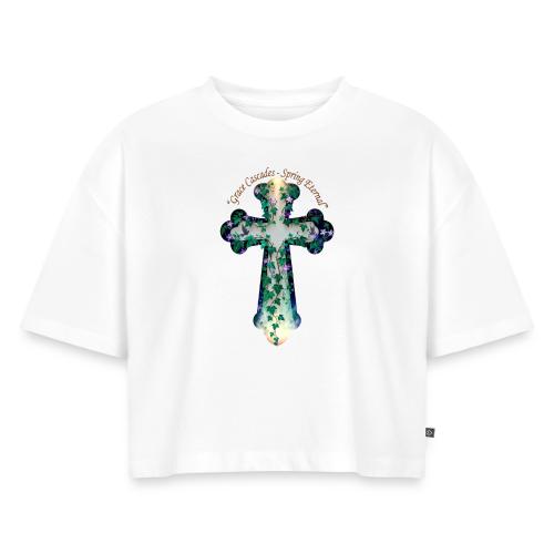 Easter Grace Cascades Eternal T Shirt, Mercy Gift - Women's Oversized Organic Cropped T-Shirt