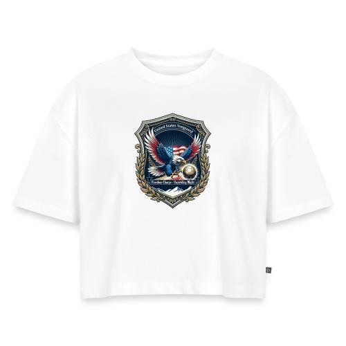 USA Eagle Vanguard T-Shirt,American Flag PrideGift - Women's Oversized Organic Cropped T-Shirt