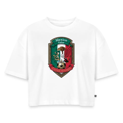 Mexico Eagle Valor T-Shirt, Pride Badge Gift - Women's Oversized Organic Cropped T-Shirt