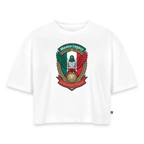 Mexico Eagle Legacy T-Shirt, Mexican Pride Gift - Women's Oversized Organic Cropped T-Shirt