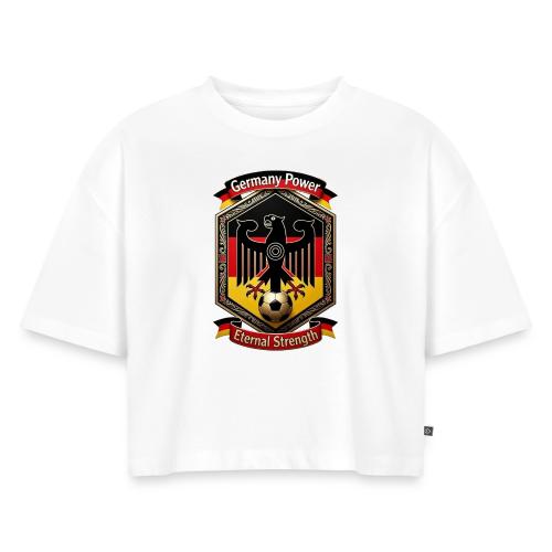 Germany Eagle Power T-Shirt, Flag Pride Gift - Women's Oversized Organic Cropped T-Shirt