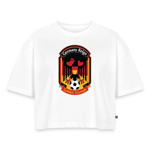 Germany Eagle Reign T-Shirt, German Flag Gift - Women's Oversized Organic Cropped T-Shirt