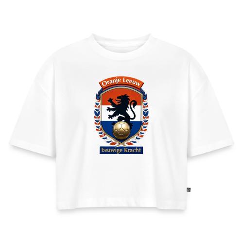 Netherlands Lion Premium T-Shirt, Dutch Flag Gift - Women's Oversized Organic Cropped T-Shirt