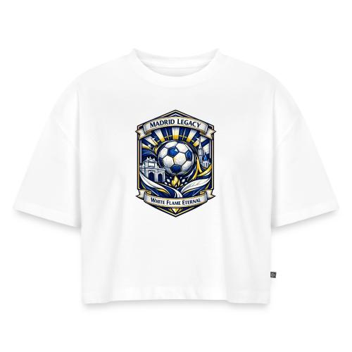 Madrid White Legacy T Shirt, Madrid Fan Gift - Women's Oversized Organic Cropped T-Shirt