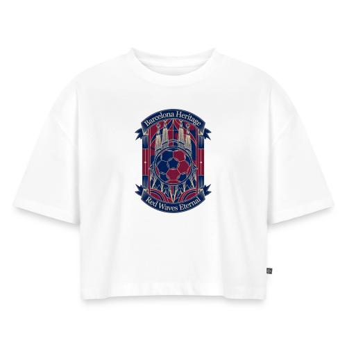 Barcelona Red Heritage T Shirt, Barsa fan Gift - Women's Oversized Organic Cropped T-Shirt