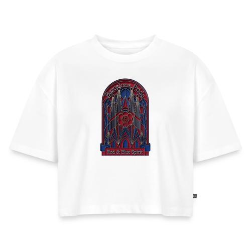 Barcelona Scarlet Pride T Shirt, Vibrant City Gift - Women's Oversized Organic Cropped T-Shirt