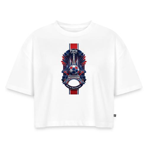 Paris Tower Legacy T Shirt, Soccer City Pride Gift - Women's Oversized Organic Cropped T-Shirt