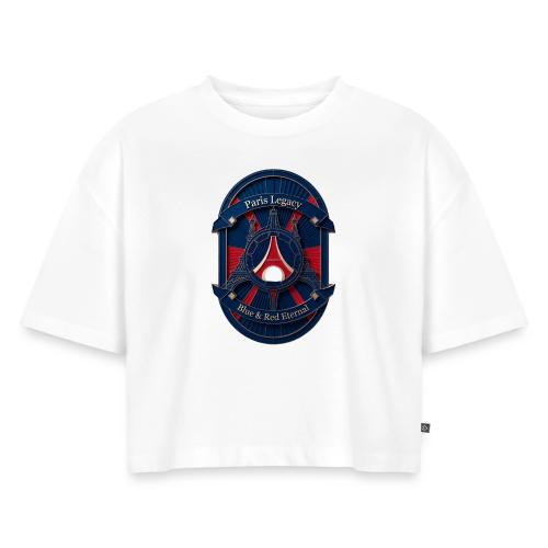 Paris Pride Heritage T Shirt, Soccer Fan Gift - Women's Oversized Organic Cropped T-Shirt