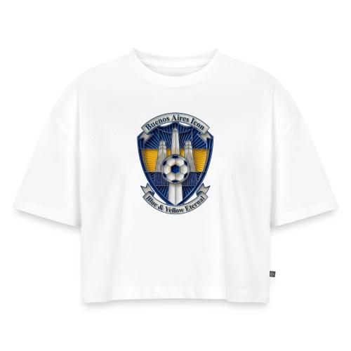 Buenos Aires Icon T Shirt, Soccer City Pride Gift - Women's Oversized Organic Cropped T-Shirt