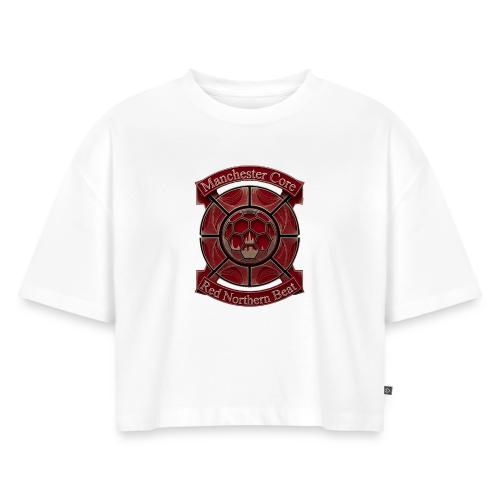 Manchester Is Red T Shirt, Soccer City Pride Gift - Women's Oversized Organic Cropped T-Shirt