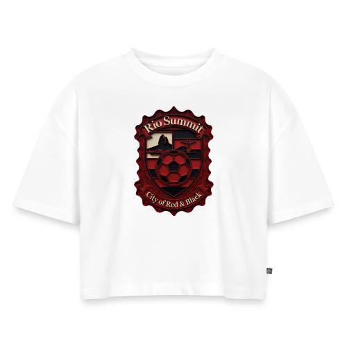 Flamengo Scarlet Summit T-Shirt, Football Gift - Women's Oversized Organic Cropped T-Shirt
