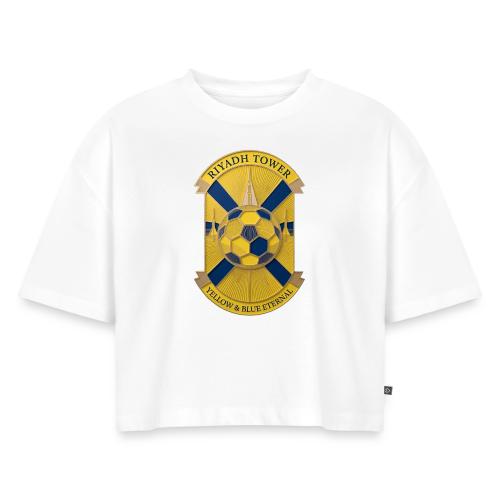 Riyadh Tower T Shirt, Football City Pride Gift - Women's Oversized Organic Cropped T-Shirt
