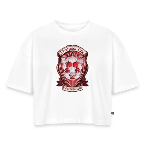 Liverpool Tide T Shirt, Soccer City Pride Gift - Women's Oversized Organic Cropped T-Shirt