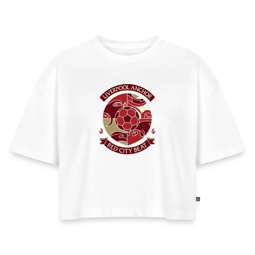 Liverpool Anchor T Shirt, Soccer City Pride Gift - Women's Oversized Organic Cropped T-Shirt