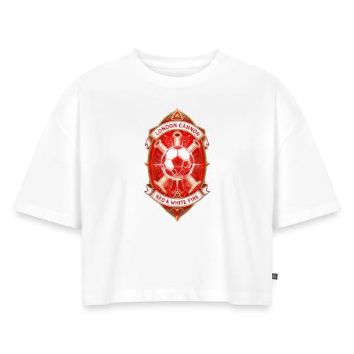 Red London Cannon T Shirt,Football City Pride Gift - Women's Oversized Organic Cropped T-Shirt