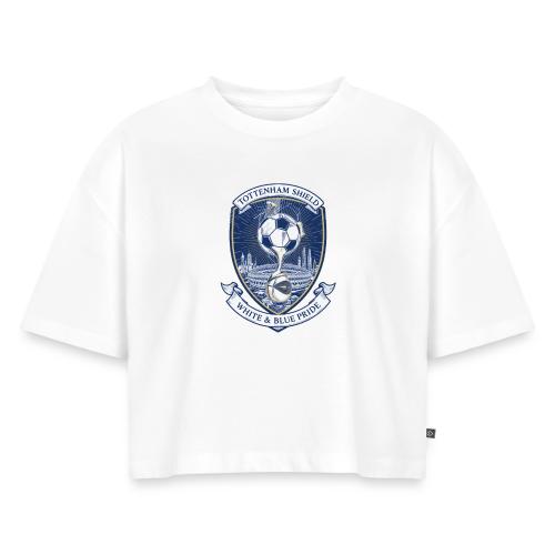 Iconic North London Soccer Emblem Art Print - Women's Oversized Organic Cropped T-Shirt