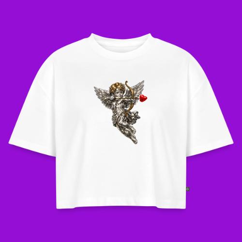 Metallic Cupid - Women's Oversized Organic Cropped T-Shirt