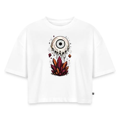 Melting Eyeball - Women's Oversized Organic Cropped T-Shirt