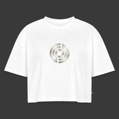 Open Musicians Collective Chrome Logo - Women's Oversized Organic Cropped T-Shirt