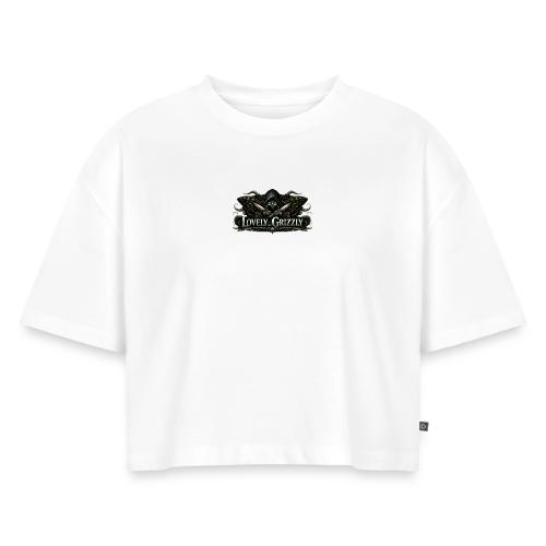 Lovely Grizzly logo - Women's Oversized Organic Cropped T-Shirt