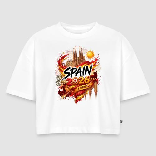 Spain 2026 — la furia roja | World Cup - Women's Oversized Organic Cropped T-Shirt