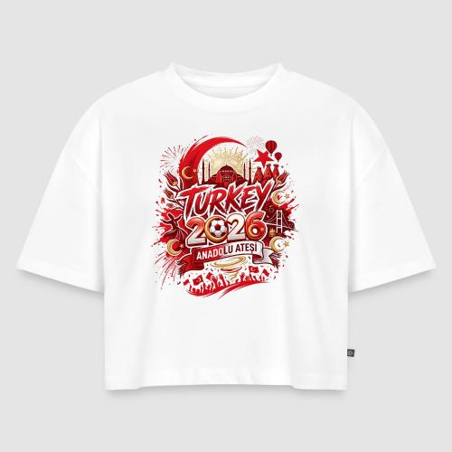 Türkiye 2026 —anadolu atesi | World Cup - Women's Oversized Organic Cropped T-Shirt