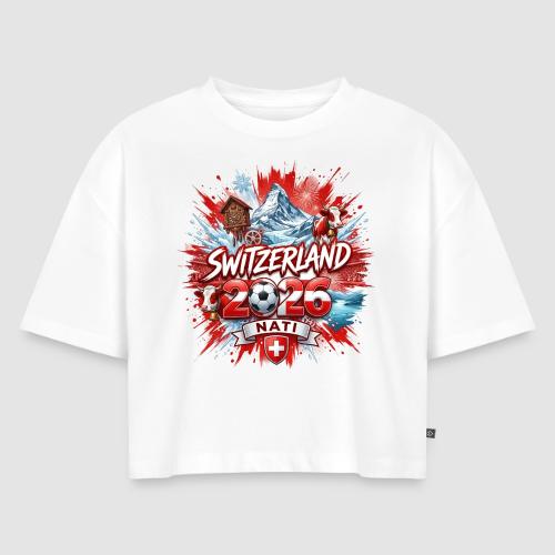 Switzerland 2026 — Swiss | World Cup - Women's Oversized Organic Cropped T-Shirt