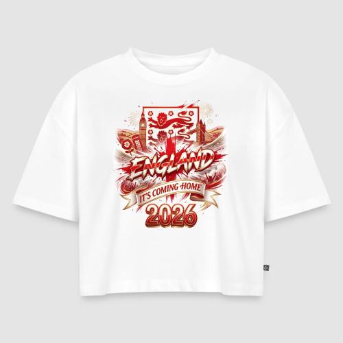 England 2026 — Nations 26 | World Cup - Women's Oversized Organic Cropped T-Shirt